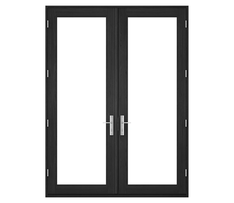 Pella Reserve Contemporary Wood Hinged Patio Door in Amarillo